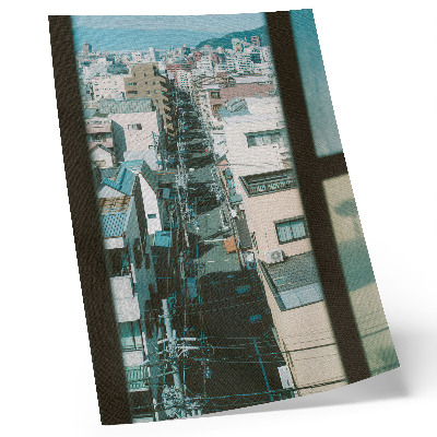 Decorative poster Modern urban landscape with mountains