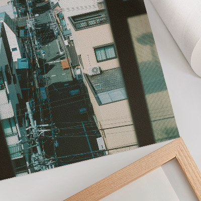 Decorative poster Modern urban landscape with mountains