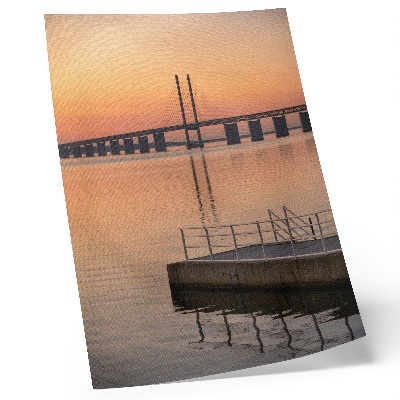 Decorative poster Sunset bridge minimalism warm shades