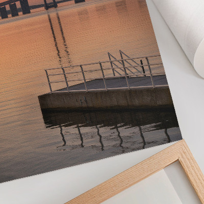 Decorative poster Sunset bridge minimalism warm shades