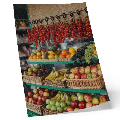 Decorative poster colorful fruits with traditional aromas and a natural atmosphere