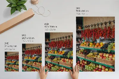 Decorative poster colorful fruits with traditional aromas and a natural atmosphere