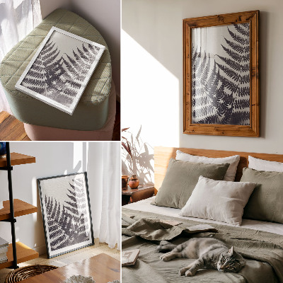 Art print Symmetrical leaves on a light background