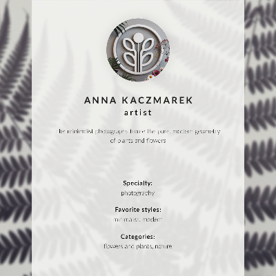 Art print Symmetrical leaves on a light background