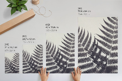 Art print Symmetrical leaves on a light background