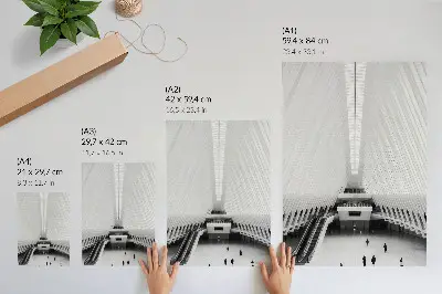 Decorative poster minimalist modern interior design with dynamic lines