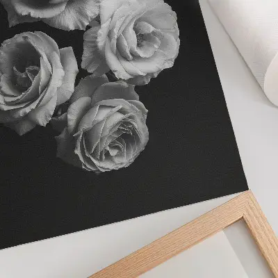 Premium wall art black and white minimalist roses with classic elegance