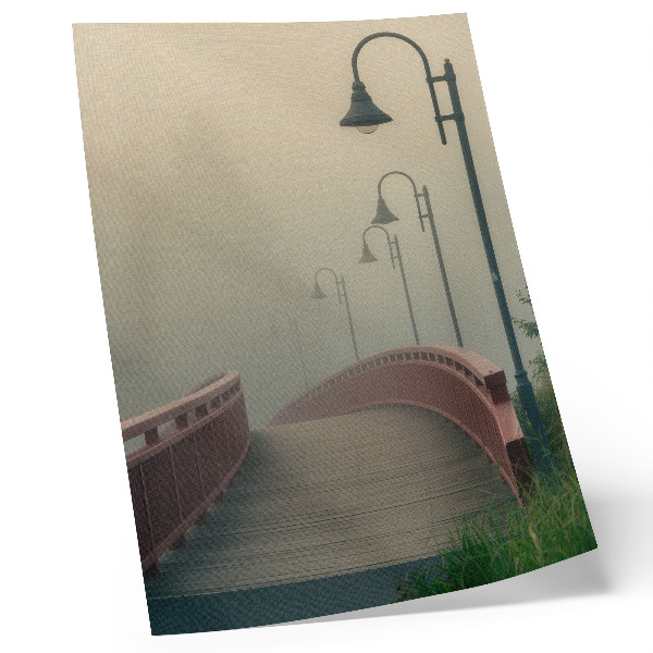 Decorative poster Fog bridge lanterns harmony gentleness