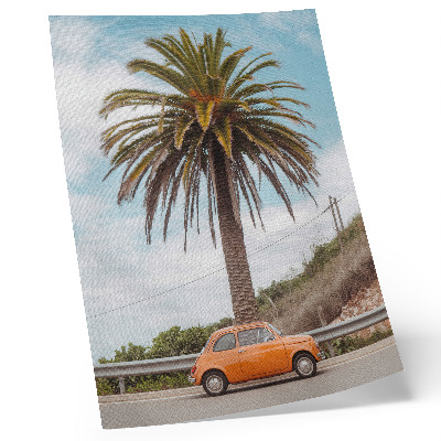 Decorative poster Palm tree retro car nature carefree