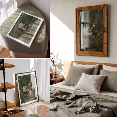 Art print Mysterious forest scenery with an aura of adventure