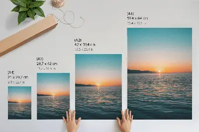 Art print sunset over the water harmonious landscape