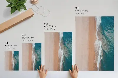 Ocean waves minimalist wall art minimalist ocean waves meeting the beach