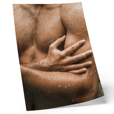 Poster Skin details, water drops, muscular silhouette