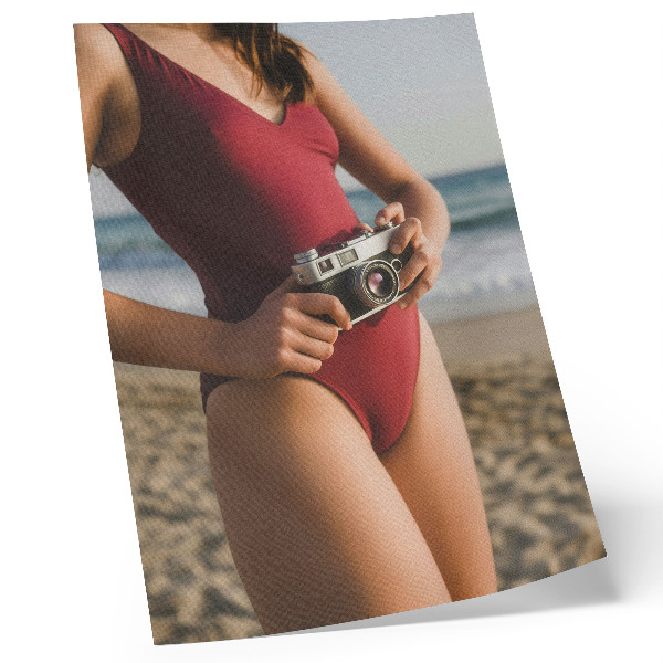 Premium wall art Beach vibe burgundy suit camera photography