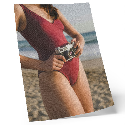 Premium wall art Beach vibe burgundy suit camera photography