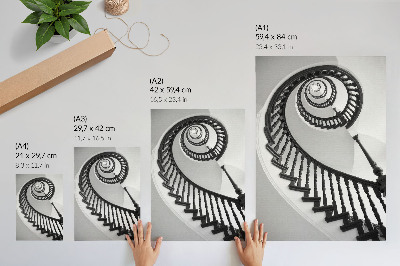Poster Spiral staircase black and white elegance modernity
