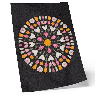 Premium wall art flowers mandala on a dark abstract background