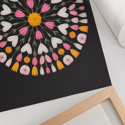 Premium wall art Flowers mandala dark background abstract style