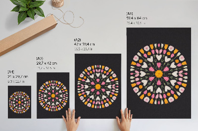Premium wall art Flowers mandala dark background abstract style