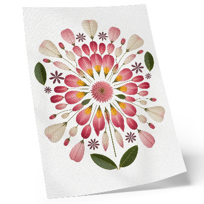 Decorative poster Floral mandala symmetry pink cream green