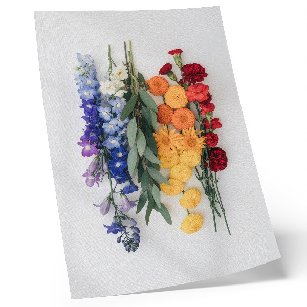 Poster Flowers in a vertical line, vivid colors, harmony, nature