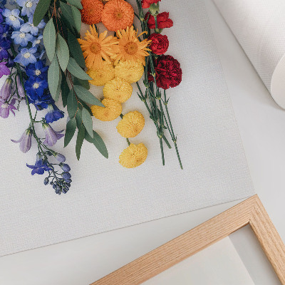 Poster Flowers in a vertical line, vivid colors, harmony, nature