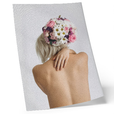 Premium wall art A floral arrangement on a woman's hair