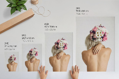 Premium wall art A floral arrangement on a woman's hair