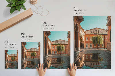 Art print Warm colors urban architecture reflection