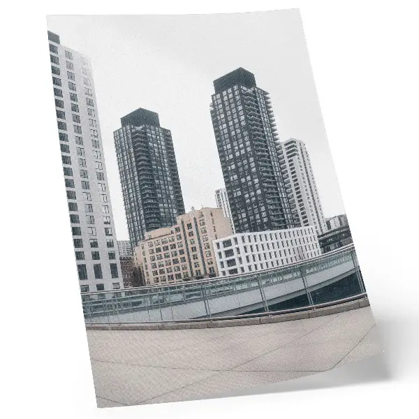 Poster modern skyscrapers with a minimalist and clean aesthetic