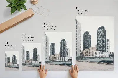 Poster modern skyscrapers with a minimalist and clean aesthetic