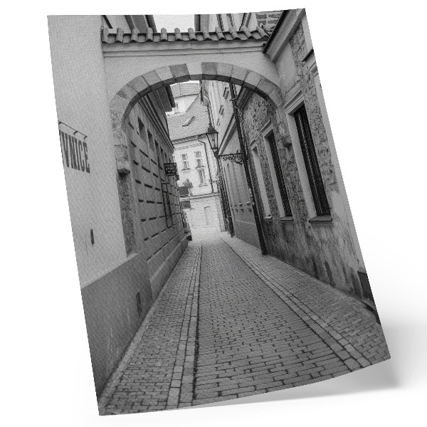 Decorative poster The black and white architecture of a nostalgic street