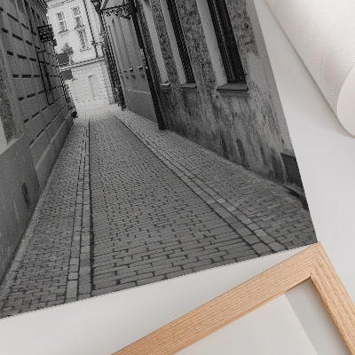 Decorative poster The black and white architecture of a nostalgic street