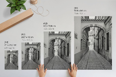 Decorative poster The black and white architecture of a nostalgic street