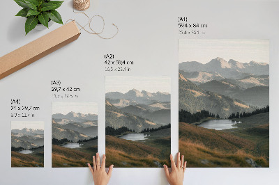 Premium wall art Hills, lake and mountain backdrop in harmony