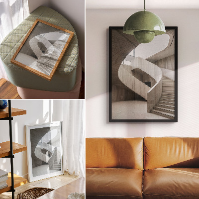 Art print Modern spiral staircase in an elegant interior