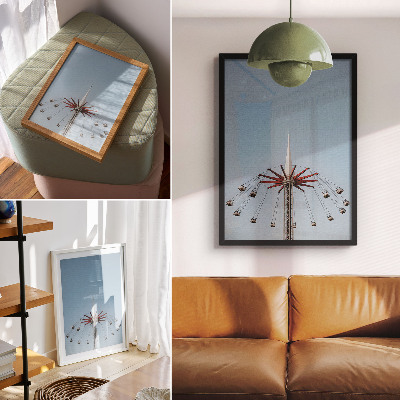 Art print Carousel Tower, Dynamic Movement, Minimalism