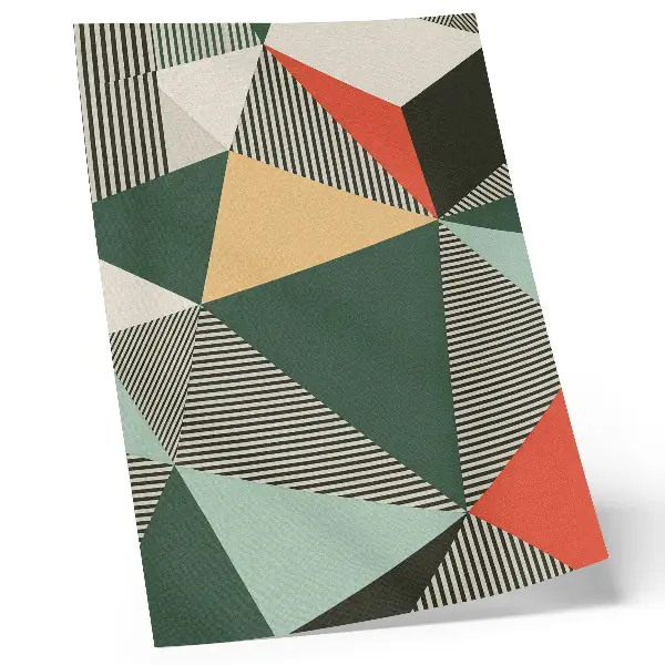 Premium decorative wall art geometric triangles and stripes in vibrant colors