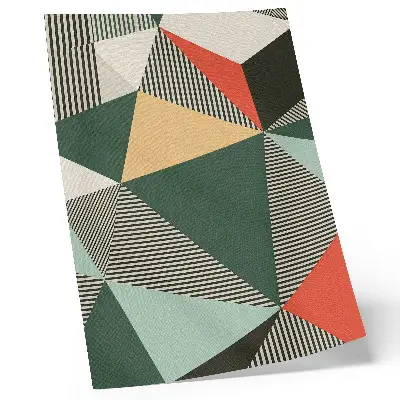 Premium decorative wall art geometric triangles and stripes in vibrant colors
