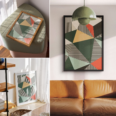 Premium wall art Various triangles and stripes in strong shades