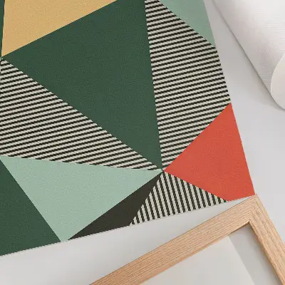 Premium decorative wall art geometric triangles and stripes in vibrant colors