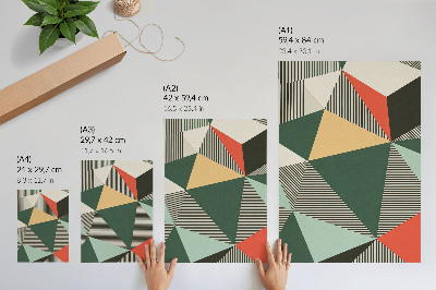 Premium wall art Various triangles and stripes in strong shades