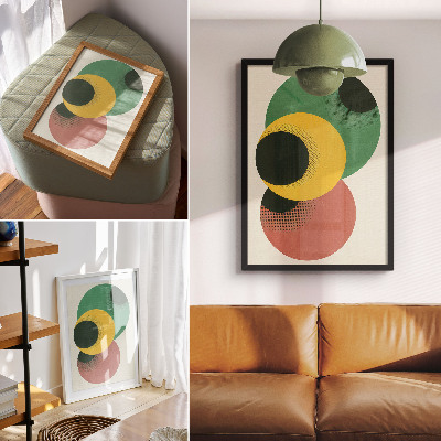 Decorative poster Eye-catching circles in vibrant colors