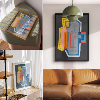 Poster Abstract shapes, energetic colors, modernity