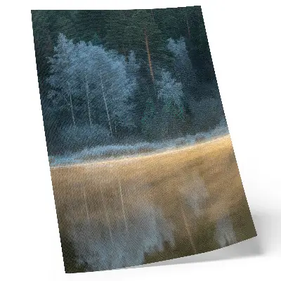 Poster a quiet forest over the water surface with a mystical aura