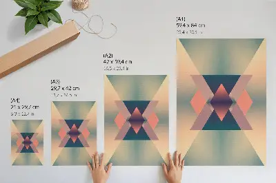 Art print geometric shapes in elegant pastel colors