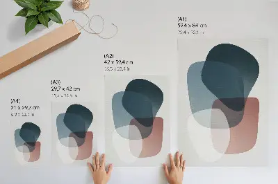 Premium wall art interpenetrating shapes with a minimalist and elegant design