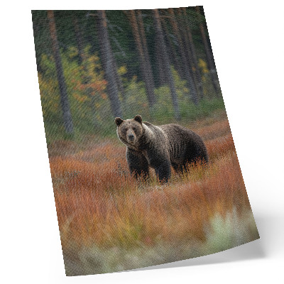 Decorative poster Bear in the autumn forest naturalness and peace