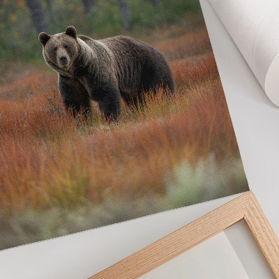Decorative poster Bear in the autumn forest naturalness and peace