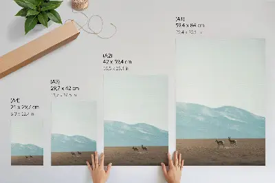 Premium wall art antelopes against a peaceful mountain backdrop